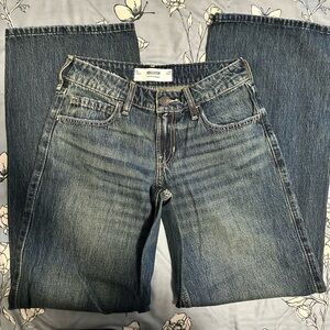 Hollister low rise baggy Leg Jeans - Medium Blue Wash